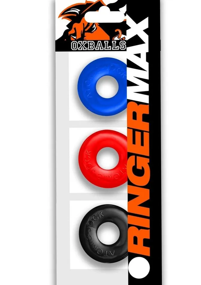 Oxballs Male Sex Toys Ringer Max Cock Ring 3 Pack Assorted