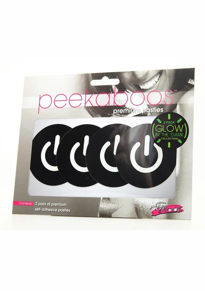 Peekaboo Glow In The Dark Power Button Pasties PEEKABOO Female Sex Toys