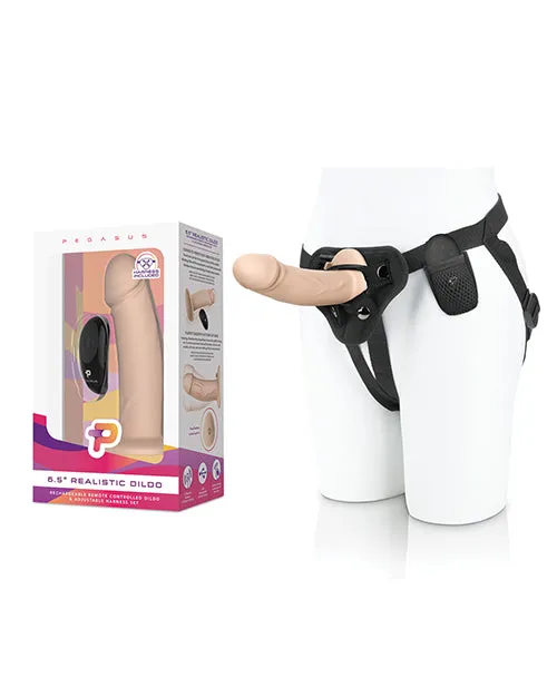 Pegasus 65 Rechargeable Dildo w Adjustable Harness Remote Set Pegasus Female Sex Toys
