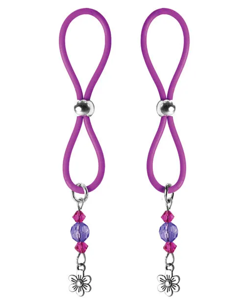 Phs International Vibrators Bijoux De Nip Nipple Halos Flower Charm Purple