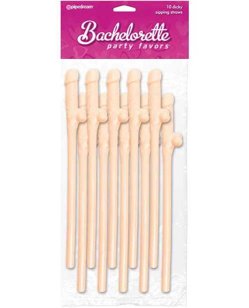 Pipedream Vibrators Bachelorette Party Favors Dicky Sipping Straws 10pk
