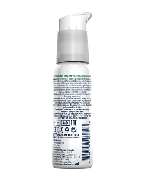 Sexual Health Wellbeing MD Science Lab Swiss Navy Naked All Natural Lubricant 1oz
