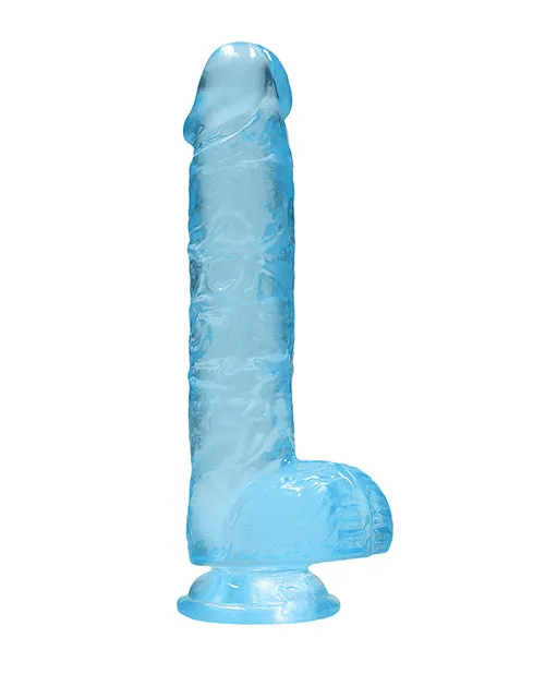 Shots America LLC Dildos Realrock Crystal Clear 6 Dildo with Balls Blue