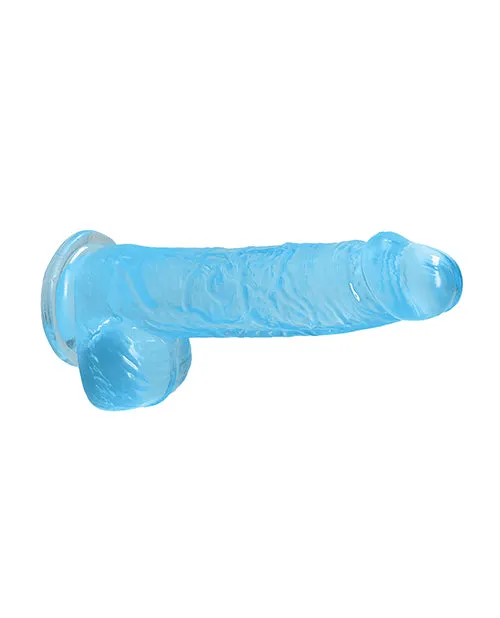 Shots America LLC Dildos Realrock Crystal Clear 6 Dildo with Balls Blue