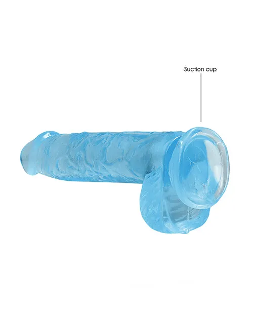 Shots America LLC Dildos Realrock Crystal Clear 6 Dildo with Balls Blue