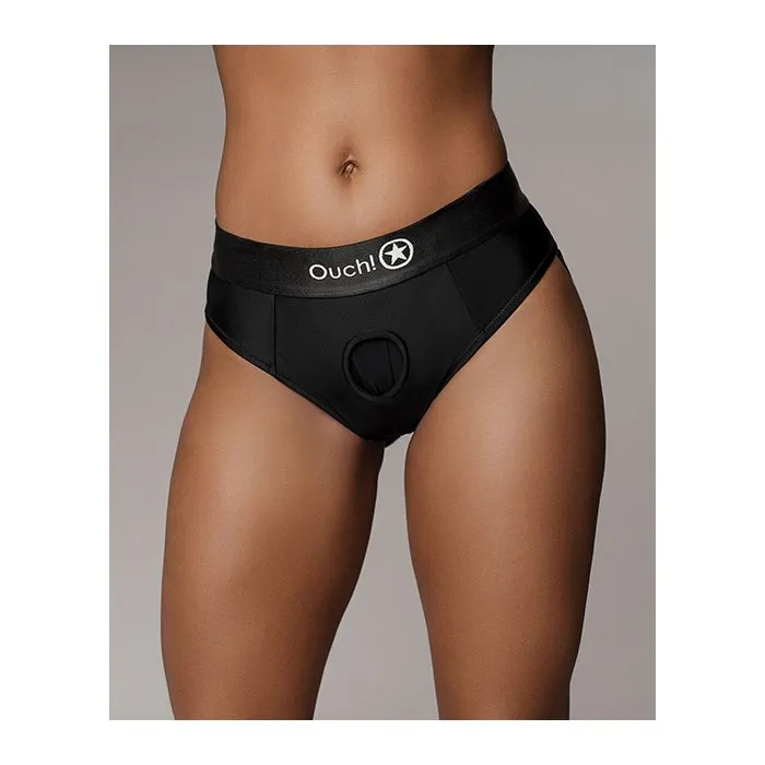 Shots America LLC Female Sex Toys Vibrating Strap On Thong with Rear Straps Black ML