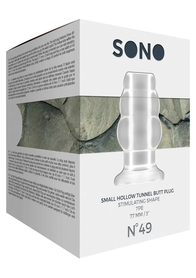 Shots America No49 Small Hollow Tunnel Butt Plug 3 Inch Translucent Anal