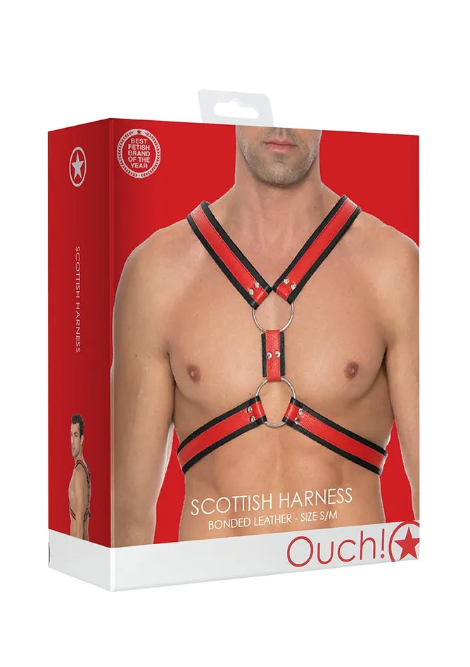 Shots America Vibrators Scottish Harness Sm Red