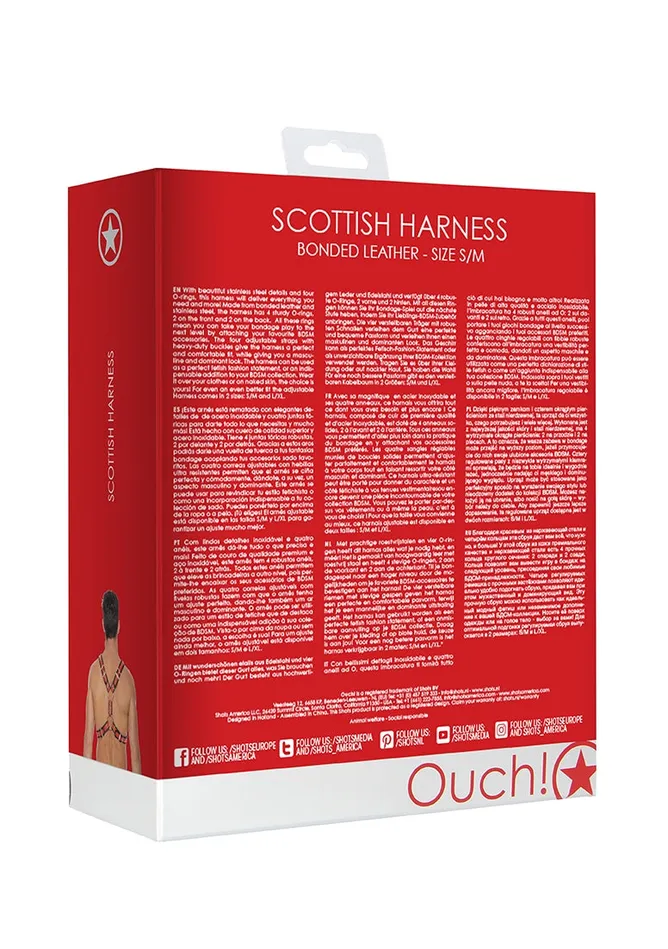 Shots America Vibrators Scottish Harness Sm Red