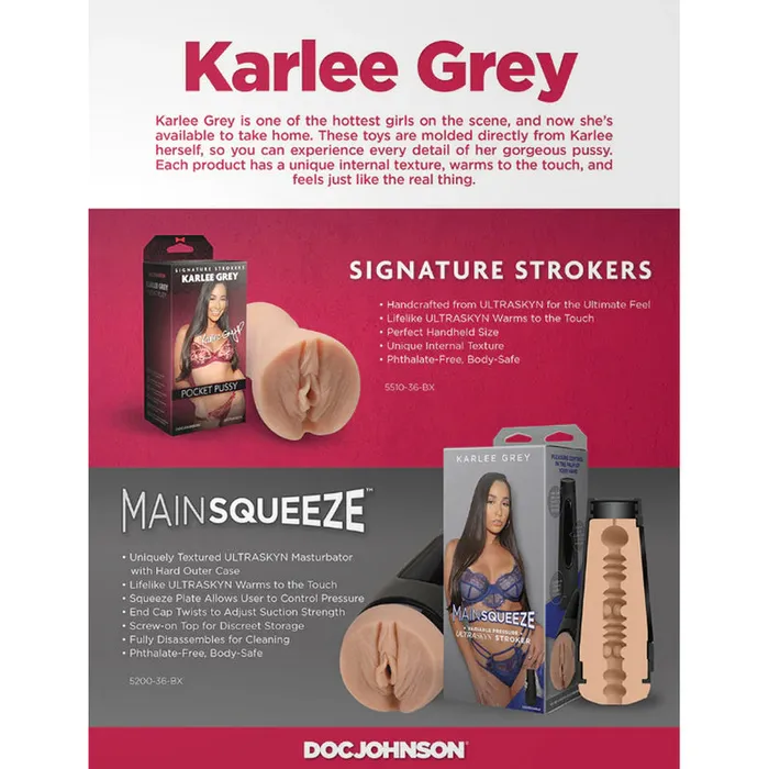 Signature Strokers Karlee Grey Pocket Pussy Doc Johnson Male Sex Toys