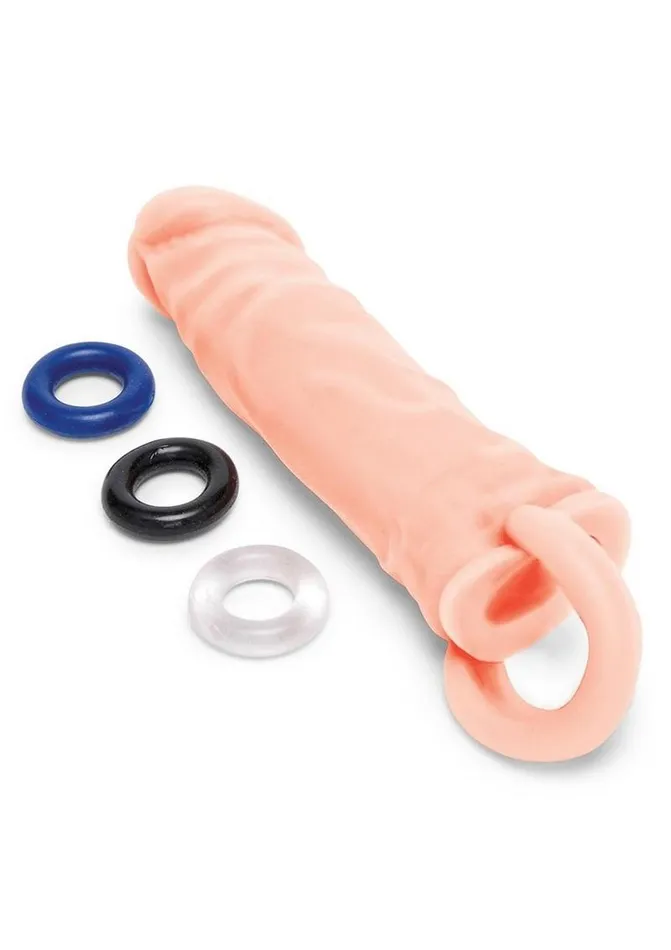 Size Up Size Up Silicone Realistic Penis Extender with Ball Loop Male Sex Toys