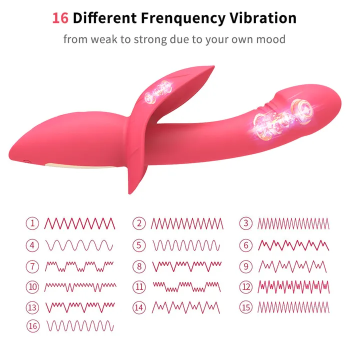 Sorlove Female Sex Toys 16 Powerful Patterns Soft GSpot Dildo Vibrator with Clit Stimulation