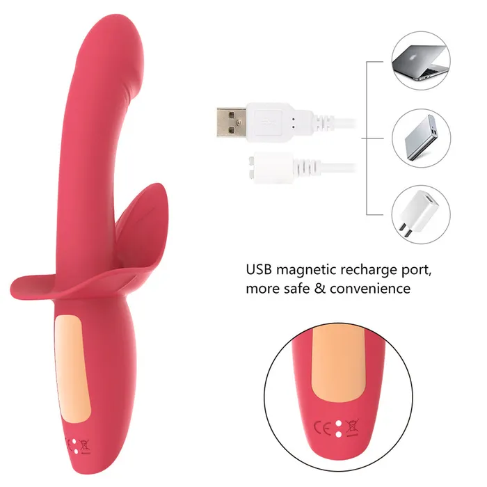 Sorlove Female Sex Toys 16 Powerful Patterns Soft GSpot Dildo Vibrator with Clit Stimulation
