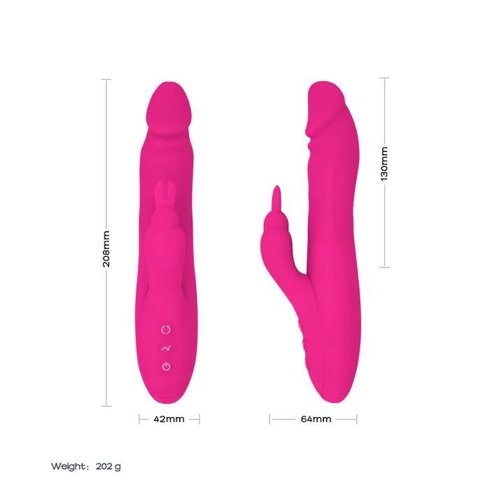 Sorlove Female Sex Toys 3 Rotating 7 Patterns Soft Silicone Realistic Dildo Rabbit Vibrator