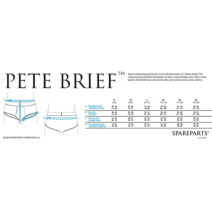 SpareParts HardWear Vibrators SpareParts Pete Contoured Packing Briefs 2X