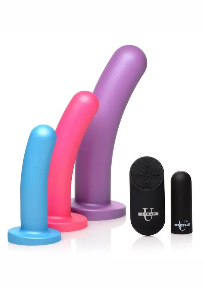 STRAP U Female Sex Toys Strap U Triple Peg 28x Vibrating Rechargeable Silicone Dildo Set with Remote Control STRAP U Female Sex Toys Strap U Triple Peg 28x Vibrating Rechargeable Silicone Dildo Set with Remote Control