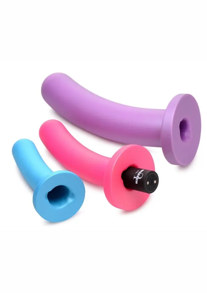 STRAP U Female Sex Toys Strap U Triple Peg 28x Vibrating Rechargeable Silicone Dildo Set with Remote Control