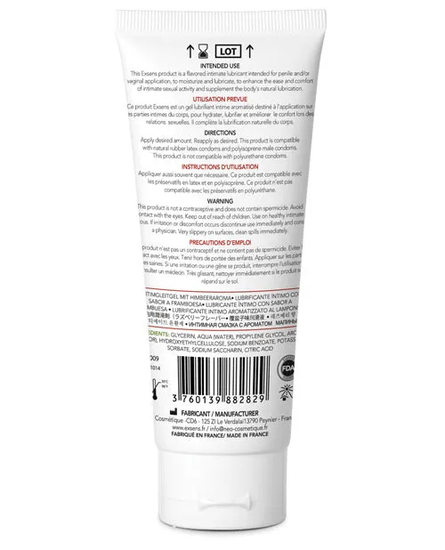 Technicno Cosmetique Lubricants EXSENS of Paris Flavored Water Based Lubricant Raspberry