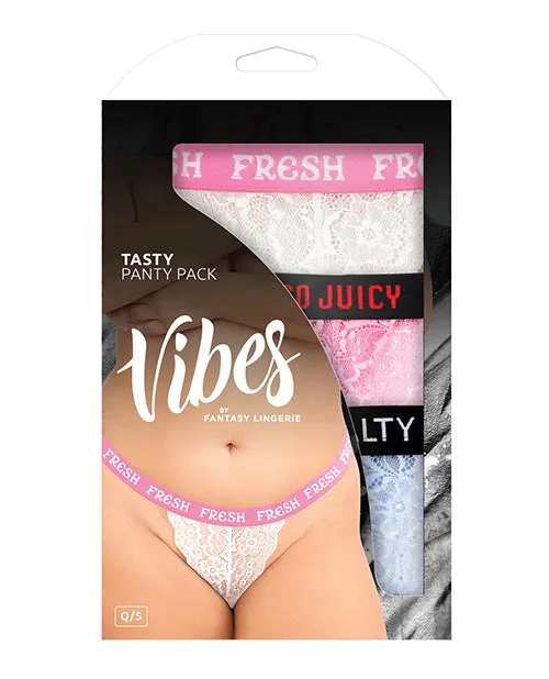 Teddies And Bodies Fantasy Lingerie Plus Size TastyVibes 3 Pack Thong Panties