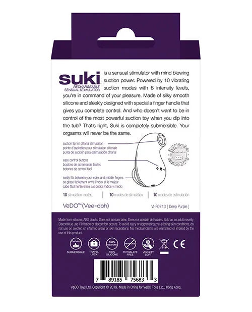VeDO Suki Rechargeable Vibrating Sucker Deep Purple Savvy Co Vibrators