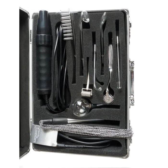 Vibrators KinkLab KinkLab Agent Noir Neon Wand Massager Briefcase Kit