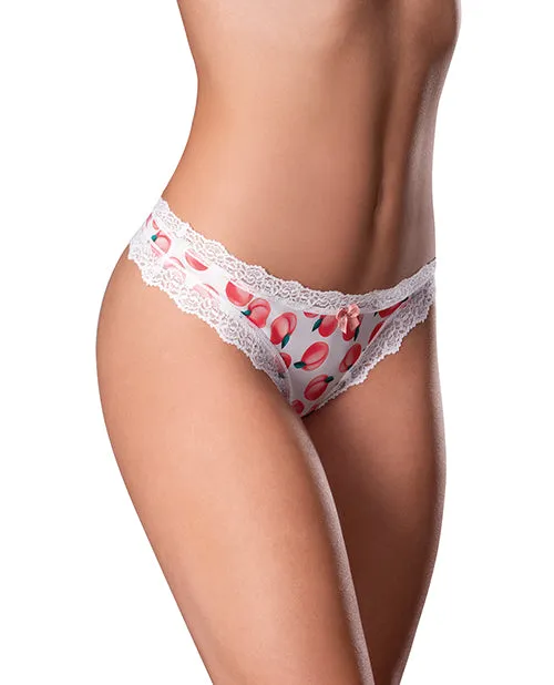 Vibrators Magic Moments Intl Sweet Treats Crotchless Thong Lube White SM