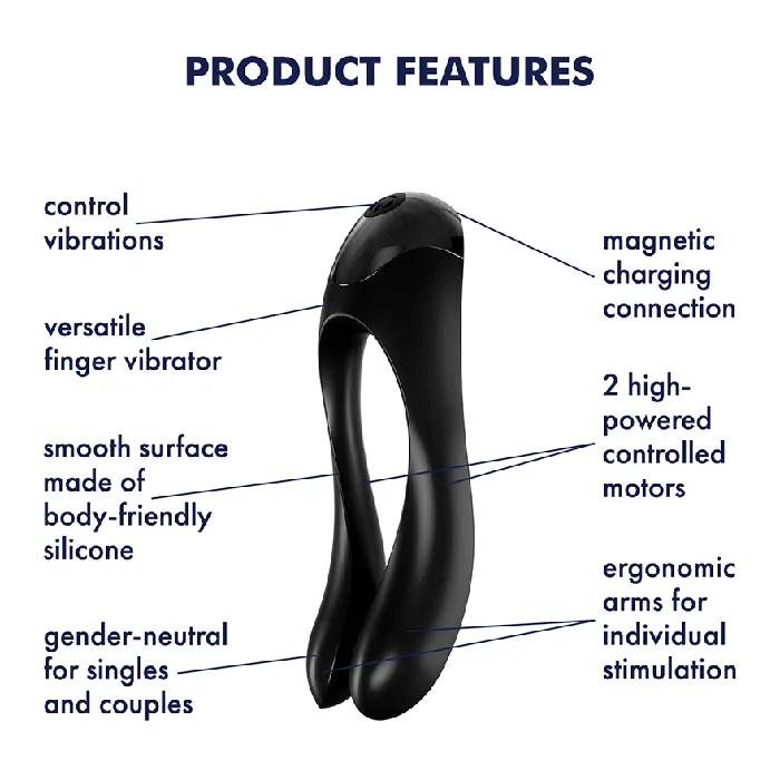 Vibrators Satisfyer Candy Cane Finger Vibe Black Eis INCsatisfyer