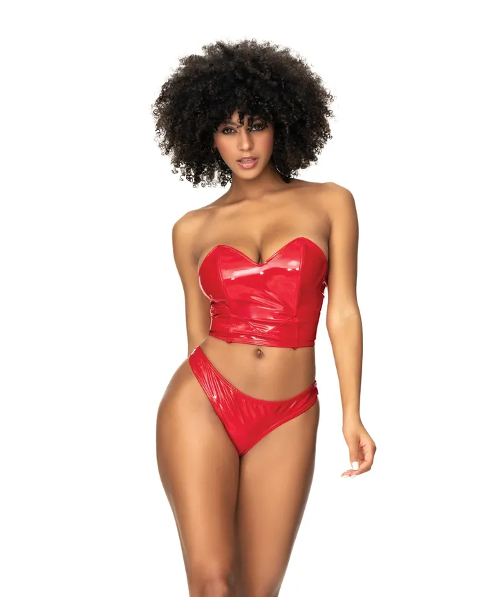 Wet Look Two In One Babydoll Red Large Mapale Vibrators