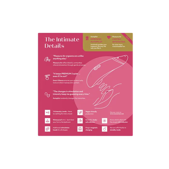 Womanizer Vibrators Womanizer Premium 2 Clit Sucker Raspberry