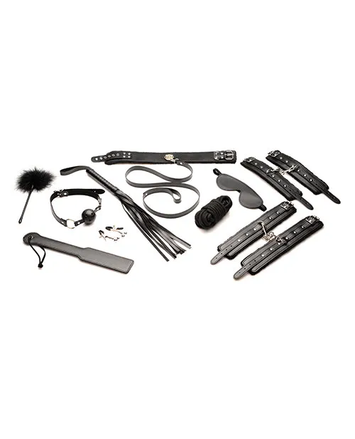 Xr LLC Anal Master Series Hook Up 10pc Plush Bondage Set Black