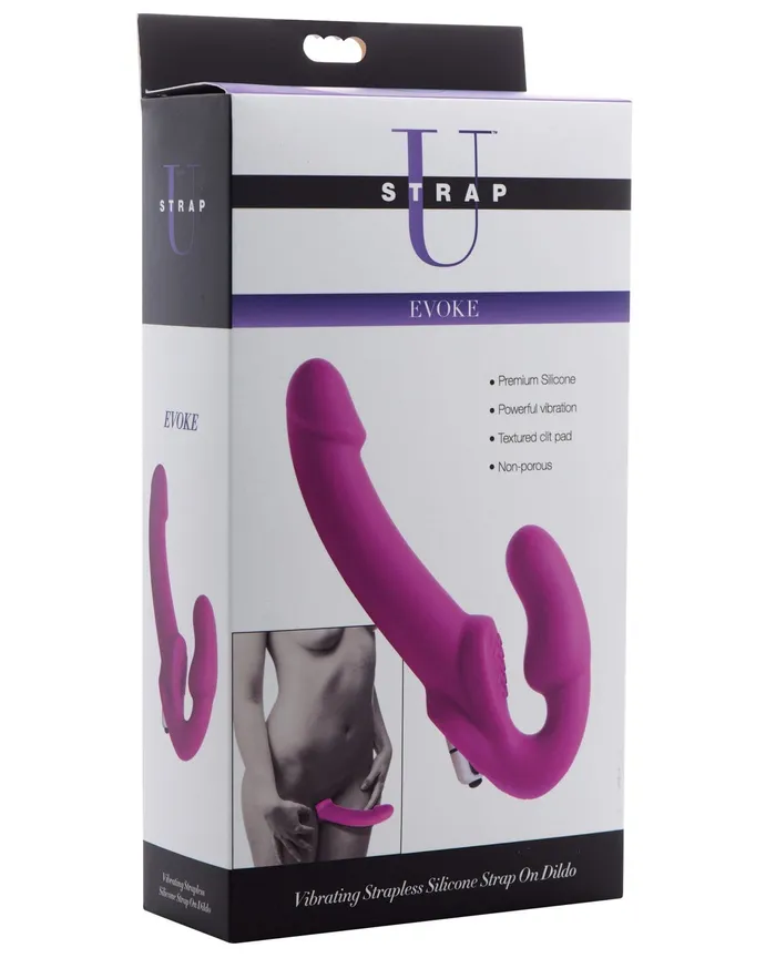Xr LLC Female Sex Toys Strap U Evoke Vibrating Strapless Silicone StrapOn Dildo