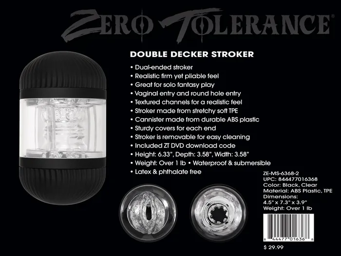 Zero Tolerance Male Sex Toys Zero Tolerance Double Decker Stroker