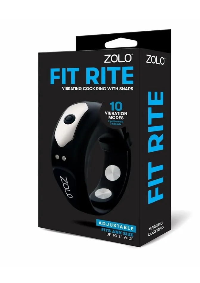 Zolo Male Sex Toys ZOLO Fit Rite Adjustable Vibrating Silicone Rechargeable Cock Ring with Snaps Zolo Male Sex Toys ZOLO Fit Rite Adjustable Vibrating Silicone Rechargeable Cock Ring with Snaps